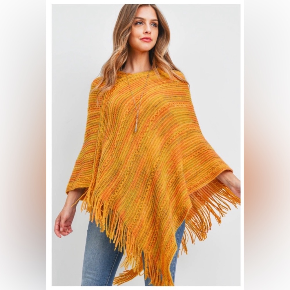 Fringed, Super soft poncho, OS